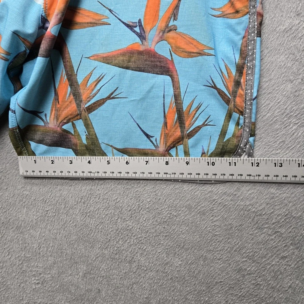 Hurley Men Shorts 34 Blue Swimwear Floral Birds Of Paradise Board